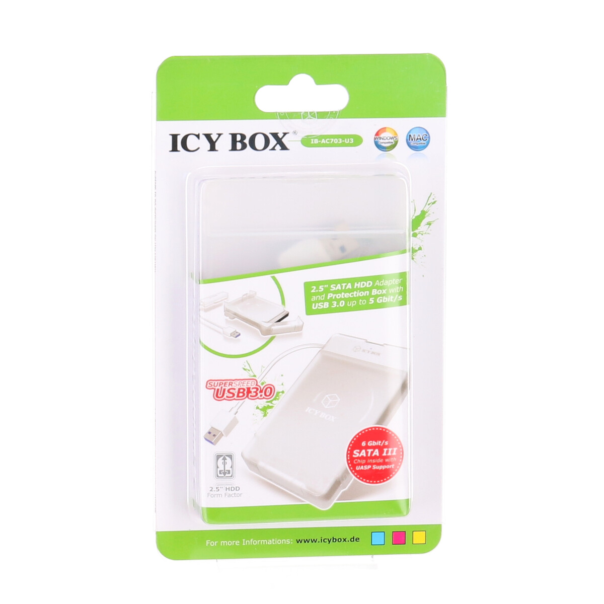 ICY BOX USB 3 2,5'' SATA HDD / SSD externes Adaptergehäuse